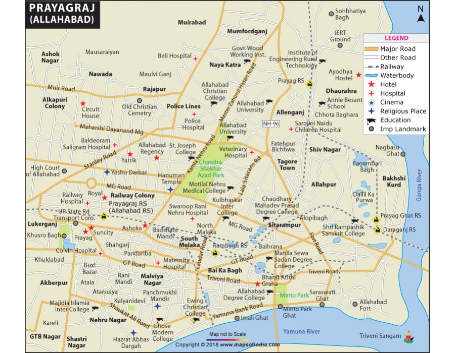 Prayagraj City Road Map